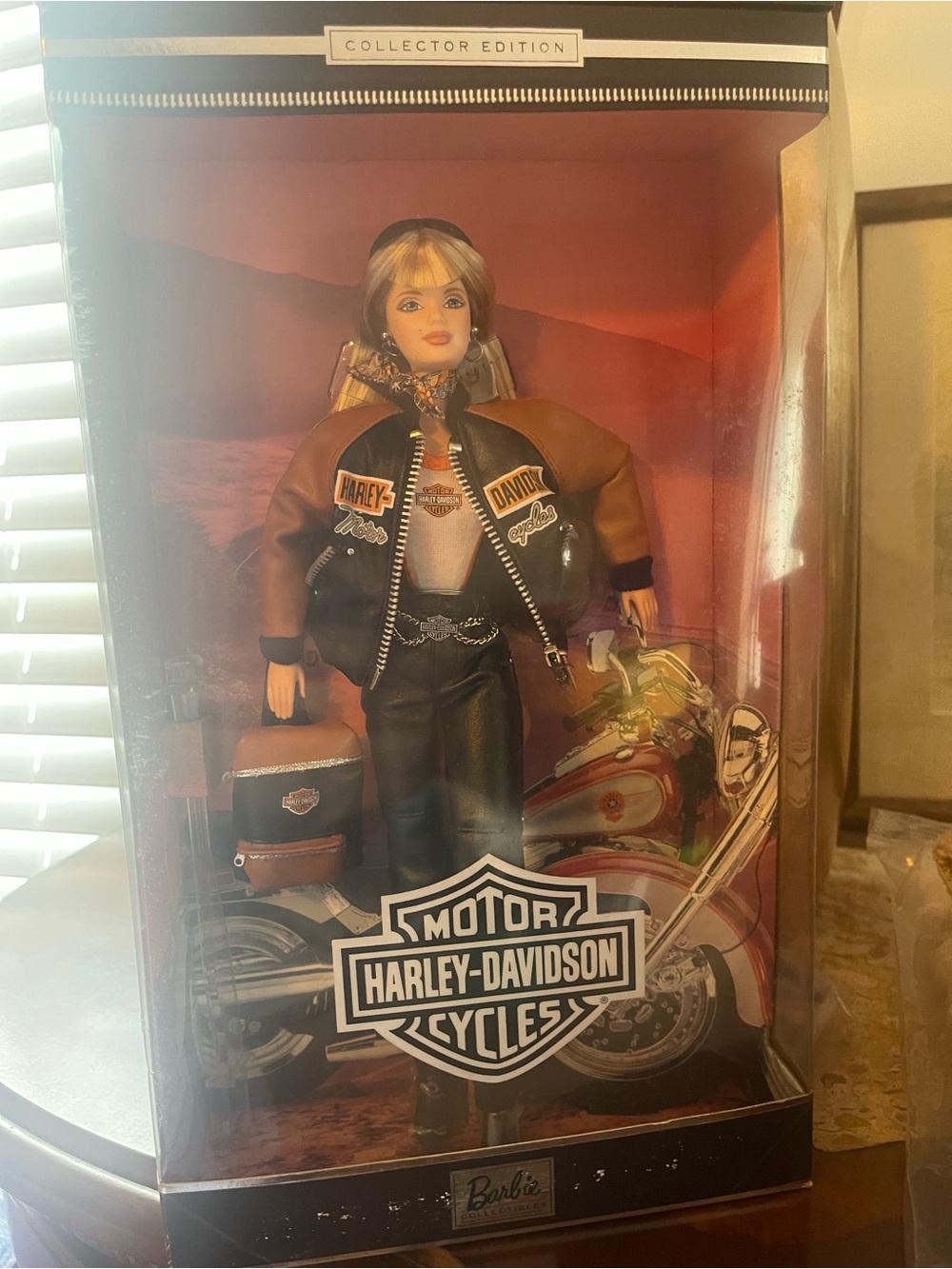 Harley-Davidson Black and Brown Collector Doll with Biker Jacket